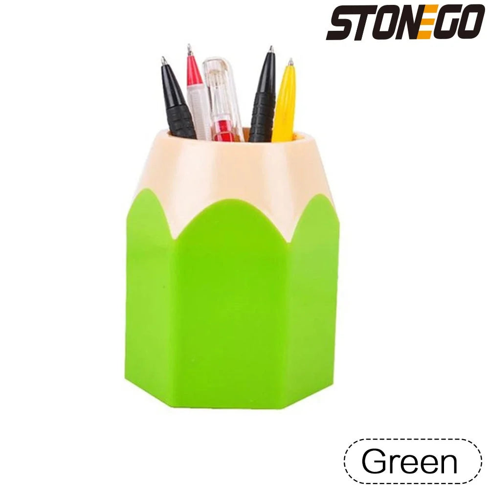 STONEGO Cute Plastic Pen-Pencil Holder Vases/Colors-Red/Blue/Pink/White/Purple