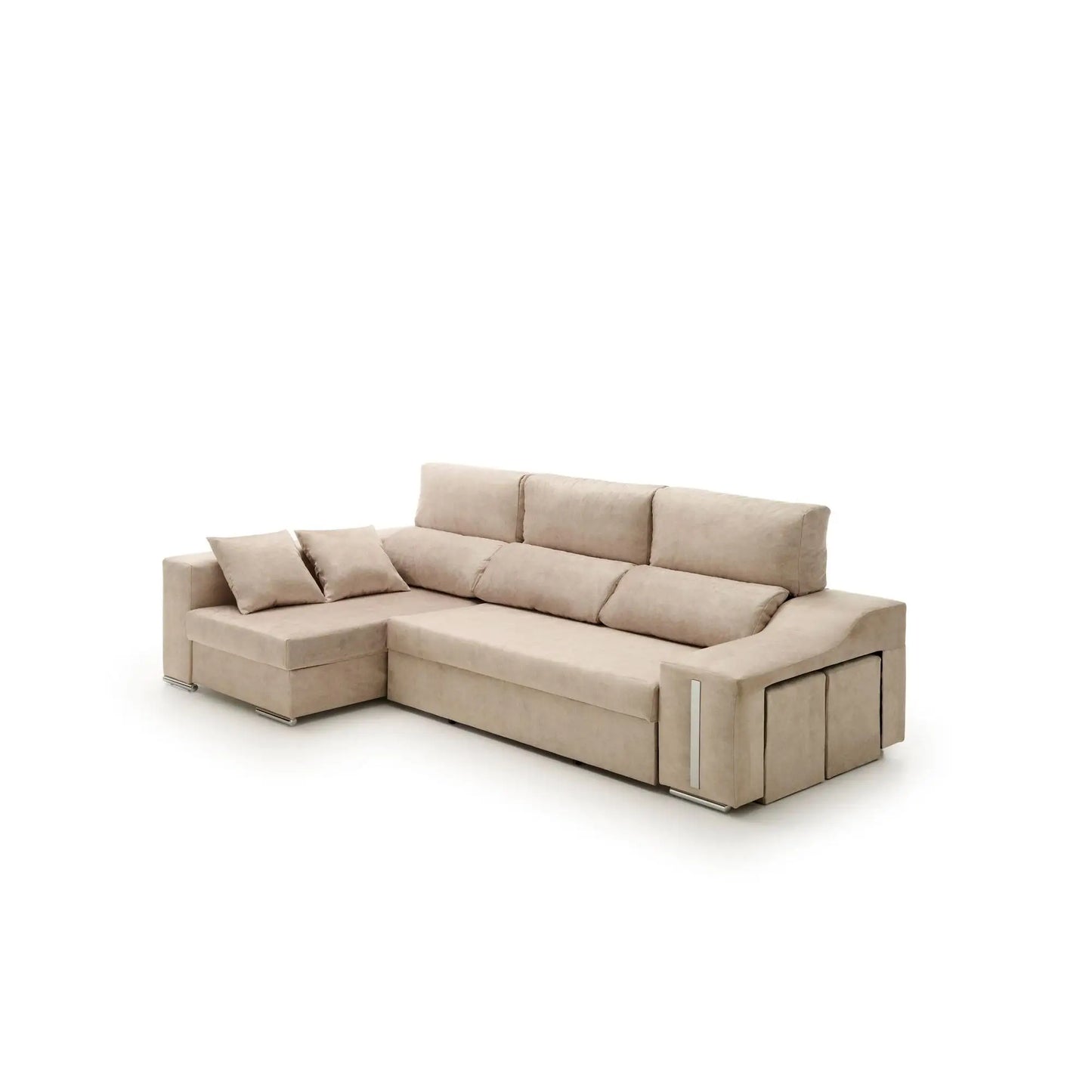 No-EN-Name-Null Modern Medium Firmness Soft Comfortable Anti-Stain Beige Fabric Cushions Pouf Giuliana Chest Pine Wood Frame Chaise Lounges Bed Sofas/Colors-Blue Sea Water/Beige/Gray/Toasted Brown