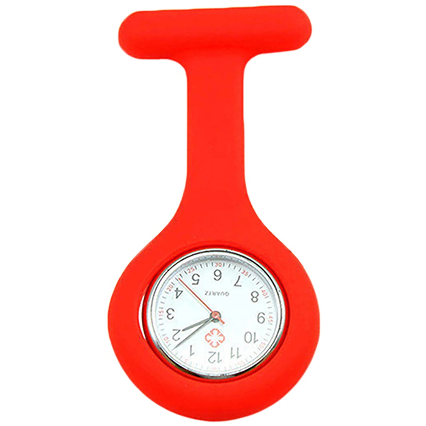 Women Round Multicolor Glass Face Quartz Analog Display Silicone Covered Nurses Pinned Fob Pocket Watch/Colors-Green/Dark Green/Royal Blue/Water Blue/Sky Blue/Light Pink/Pink/Purple/Yellow/Orange/Rosy Red/Red/Black/White