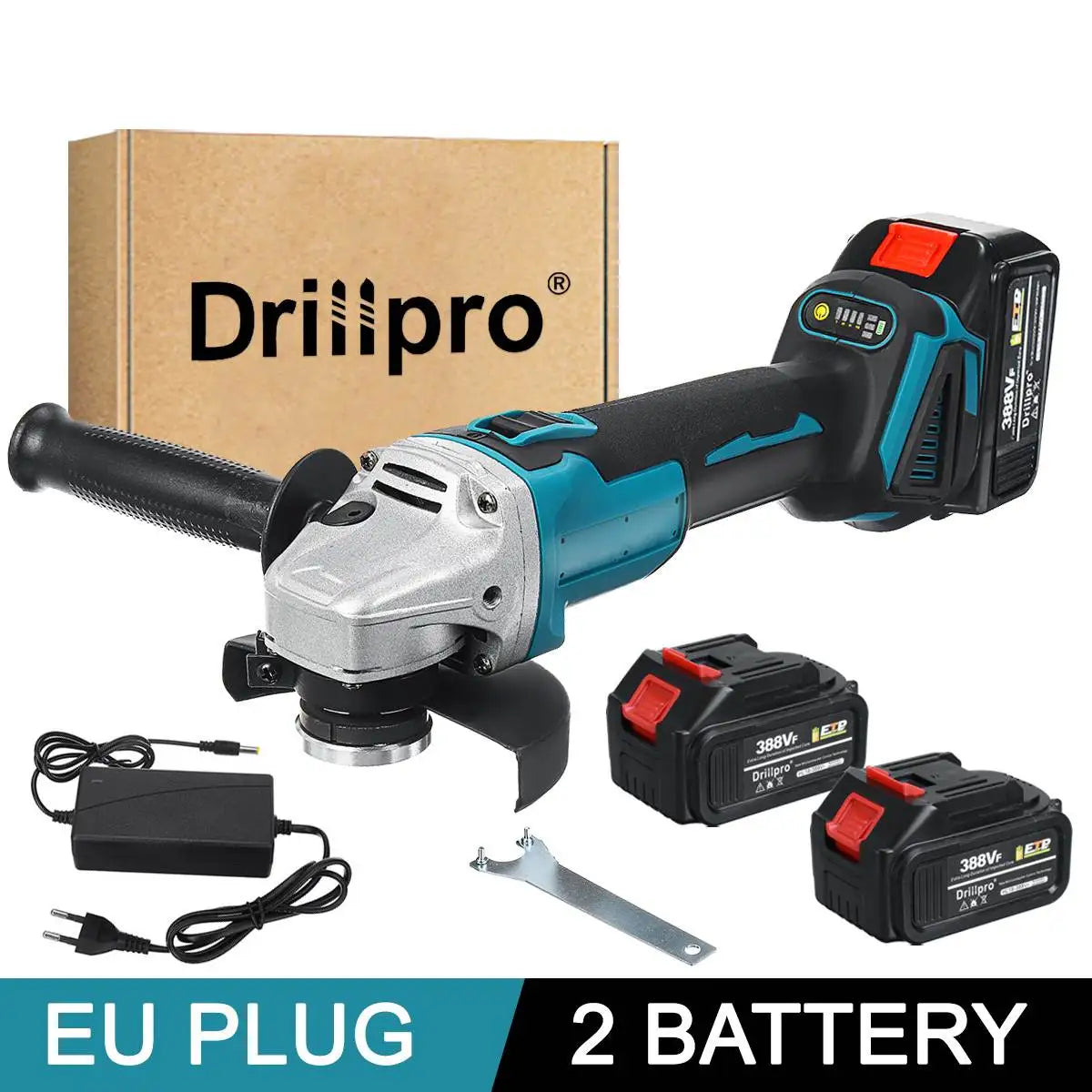 Drillpro 125MM Brushless Angle Grinder Cordless Lithium-Ion Battery Machine Wood Cutting Disc for Makita 18V Battery Power Tools