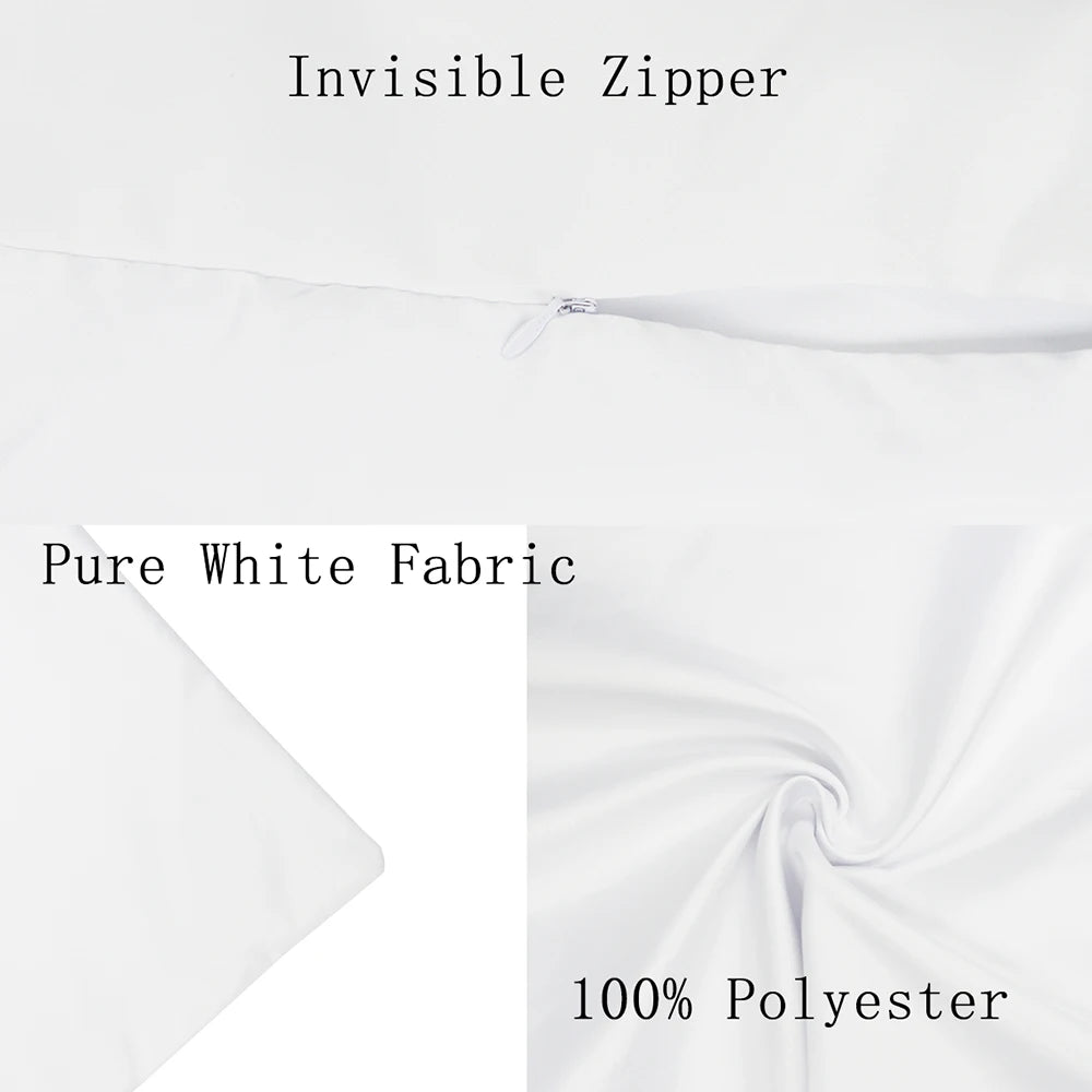 100% Polyester Printed Rainbow Alphabet A B C Print Pillowcases/Colors-White/Multicolor