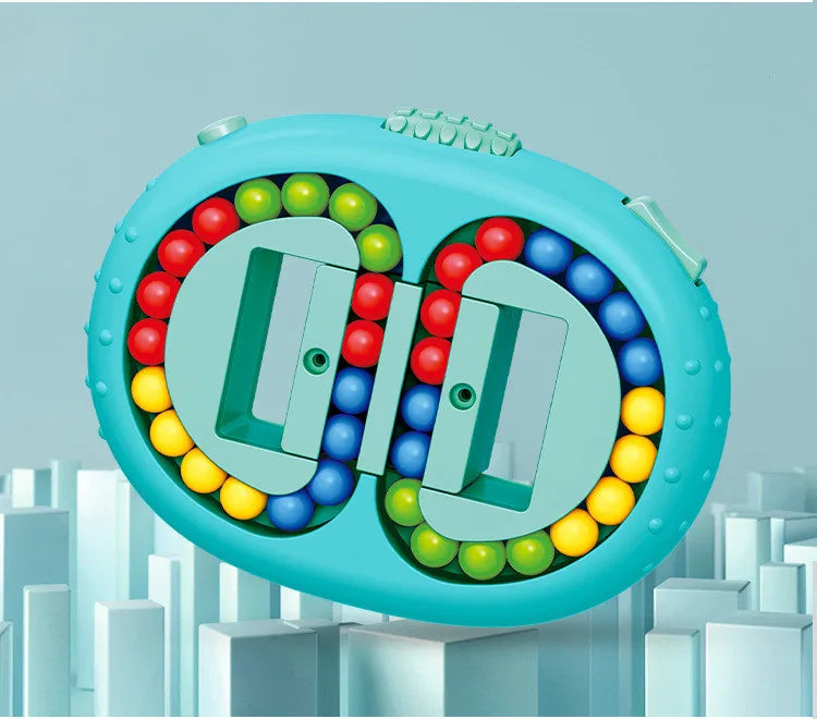 DATGO Parent-Child Interaction Mini Plastic Round Rectangle Shaped Sequential Educational Medium Hard Rotating Beads Fingertip Mechanical Puzzles Toys/Ages: 12 Years Old + Older/ Colors-Multicolor/Blue/White/Pink