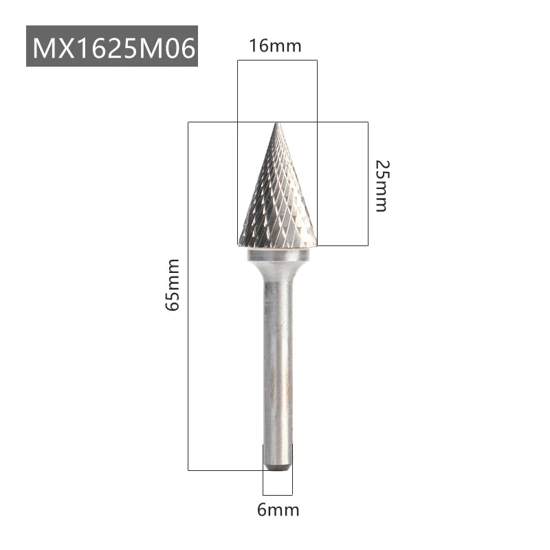 YG8 Alloy Rotary File 1Pc MX Type Double Slot Tungsten Carbide Wood Carving Grinding Head Hard Metal Milling Cutter For Copper