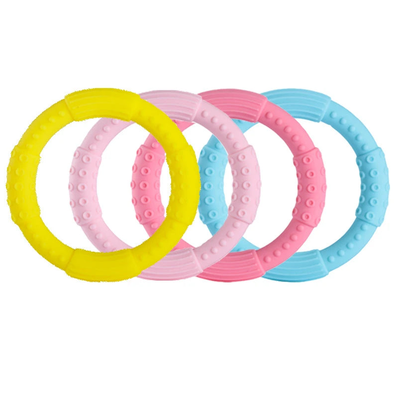 Baby's Silicone Teething Ring Bracelet/Ages: 1-2 Years Old/Color-Red/Green/Pink/Yellow/Orange/Gray/Multicolor