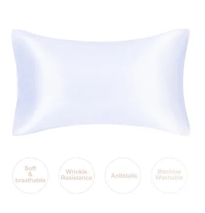 Juwen Silk Stain Pillowcases Covers/Colors-Purple/Pink/Beige/White/ Blue/Black/Standard Queen Machine Washable/ Tumble Dry