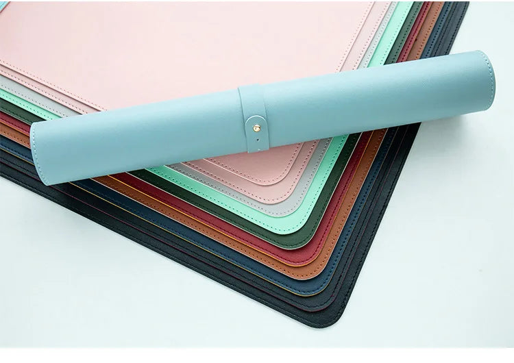 XXL Rectangle PU Leather Mouse Pad For Gaming/Computer Work/Colors-Gray/Blue/Black/Size: 80cm X 40cm
