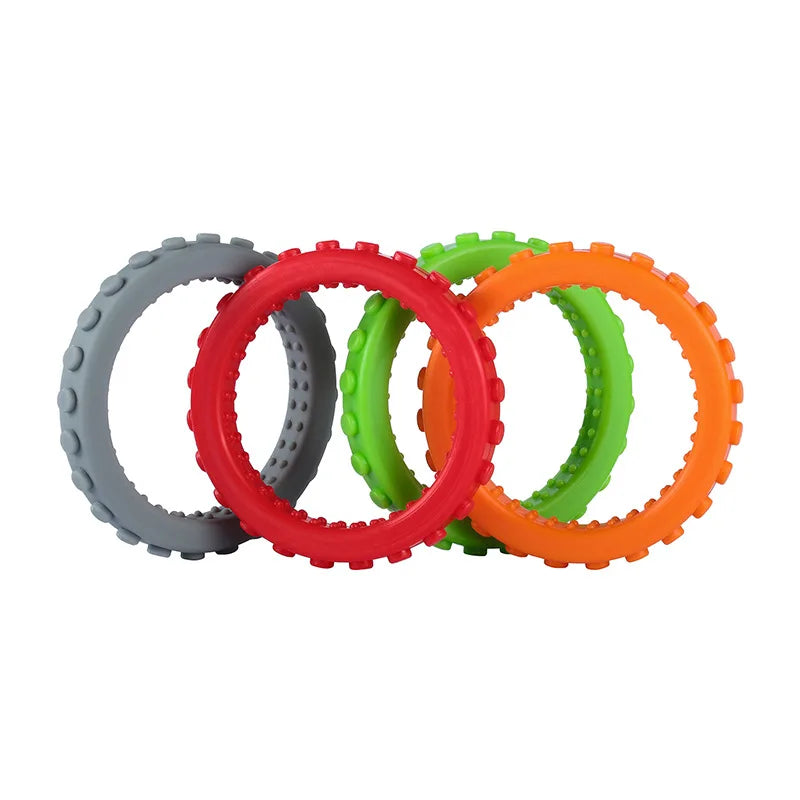 Baby's Silicone Teething Ring Bracelet/Ages: 1-2 Years Old/Color-Red/Green/Pink/Yellow/Orange/Gray/Multicolor