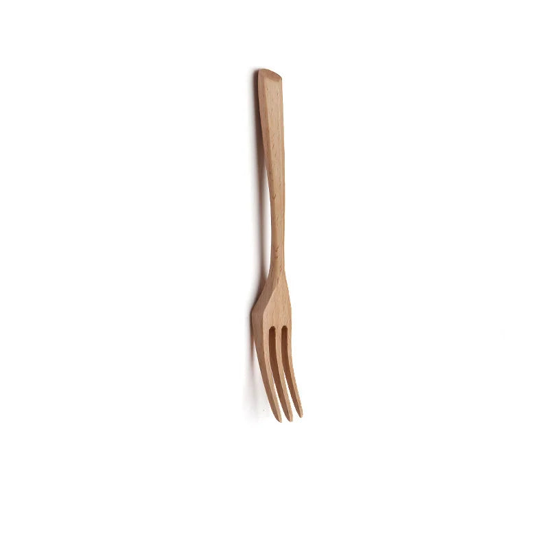 Handmade Japanese Beech Wood Chopsticks Spoon , Fork Set with Gift Pocket