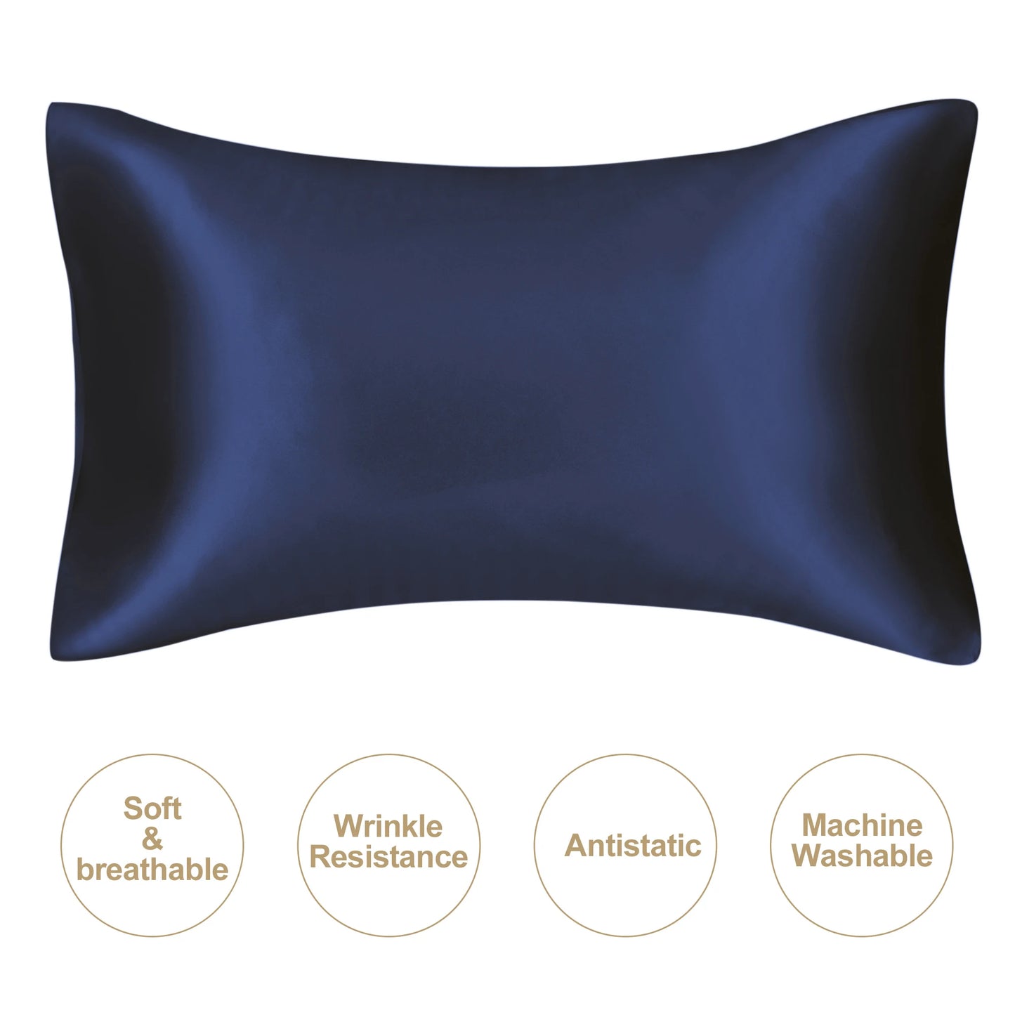 Juwen Silk Stain Pillowcases Covers/Colors-Purple/Pink/Beige/White/ Blue/Black/Standard Queen Machine Washable/ Tumble Dry