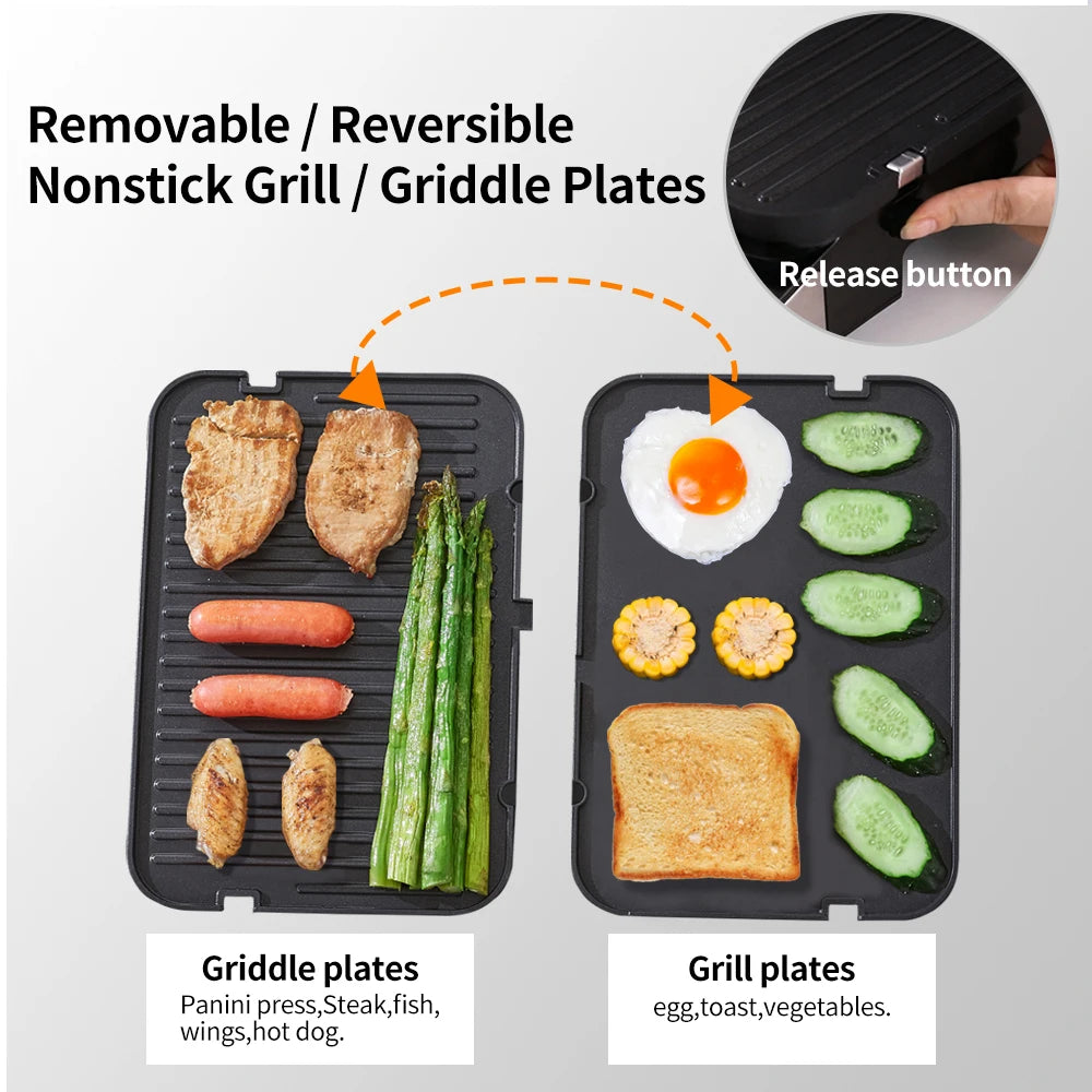 Non-Stick Electric Griddles/Extra Griddle Plates/Or Standard Plates/Colors-Black/Silver
