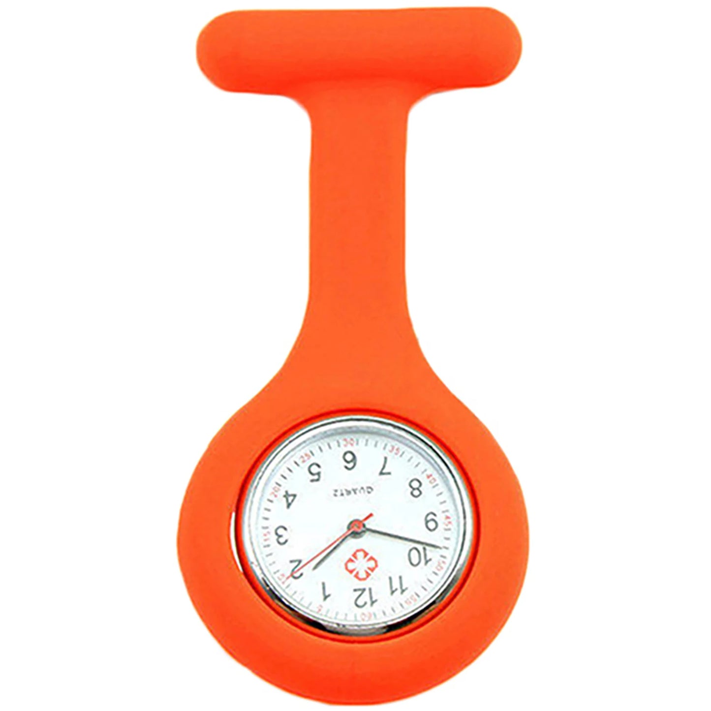 Women Round Multicolor Glass Face Quartz Analog Display Silicone Covered Nurses Pinned Fob Pocket Watch/Colors-Green/Dark Green/Royal Blue/Water Blue/Sky Blue/Light Pink/Pink/Purple/Yellow/Orange/Rosy Red/Red/Black/White