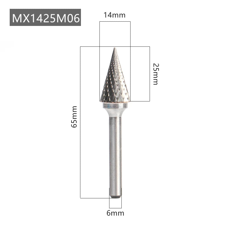 YG8 Alloy Rotary File 1Pc MX Type Double Slot Tungsten Carbide Wood Carving Grinding Head Hard Metal Milling Cutter For Copper