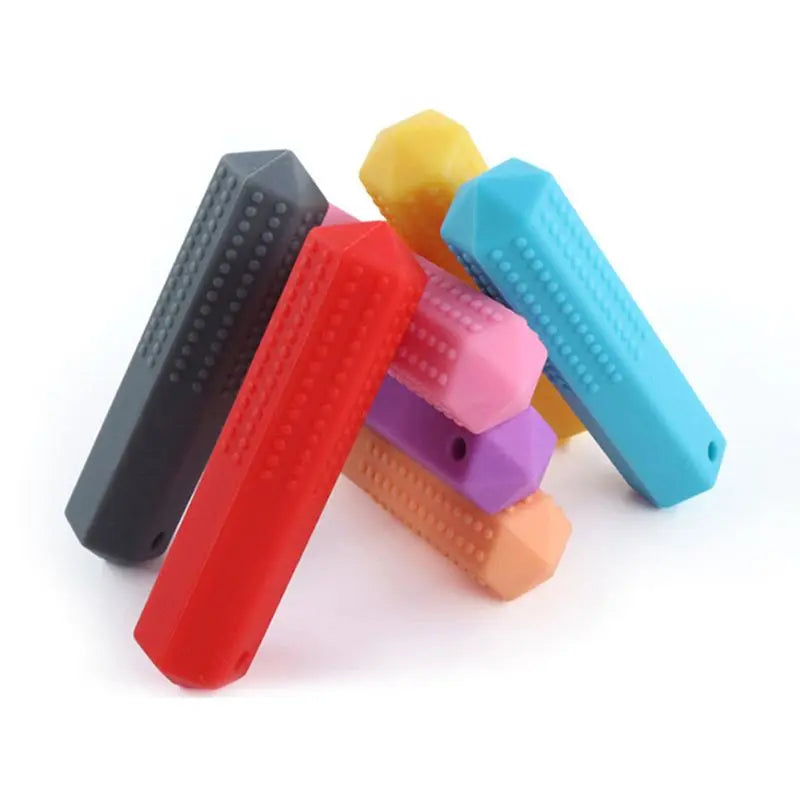 Baby Silicone Teether Necklaces/Ages: 1-2 Years Old/Colors-Yellow/Black/Red/Multicolor/Blue/Green/Pink