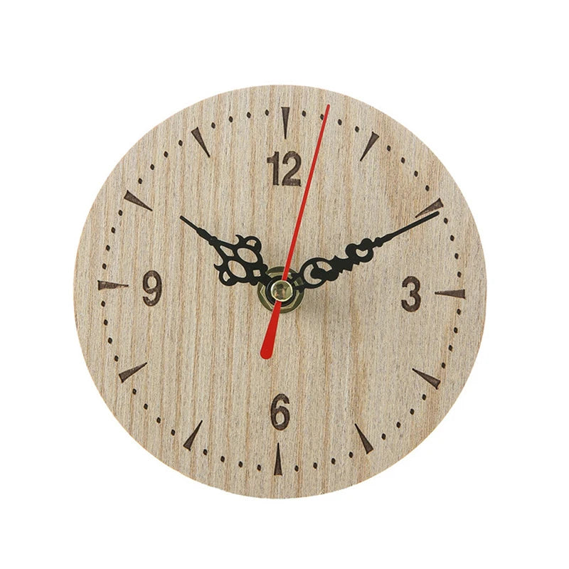 Retro Small Round Vintage Style Bamboo /Plastic Wall Clocks/Colors-Brown/Beige