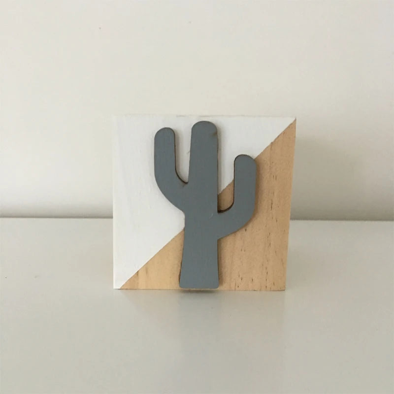 Unisex Room Decoration Customized Square Nature Wood Blocks With A Hearts-Swan-Crown-Popsicles-Ice Cream Cones-Gold Eyelashes Blocks/Colors-White/Pink/Purple/Gray/Gold