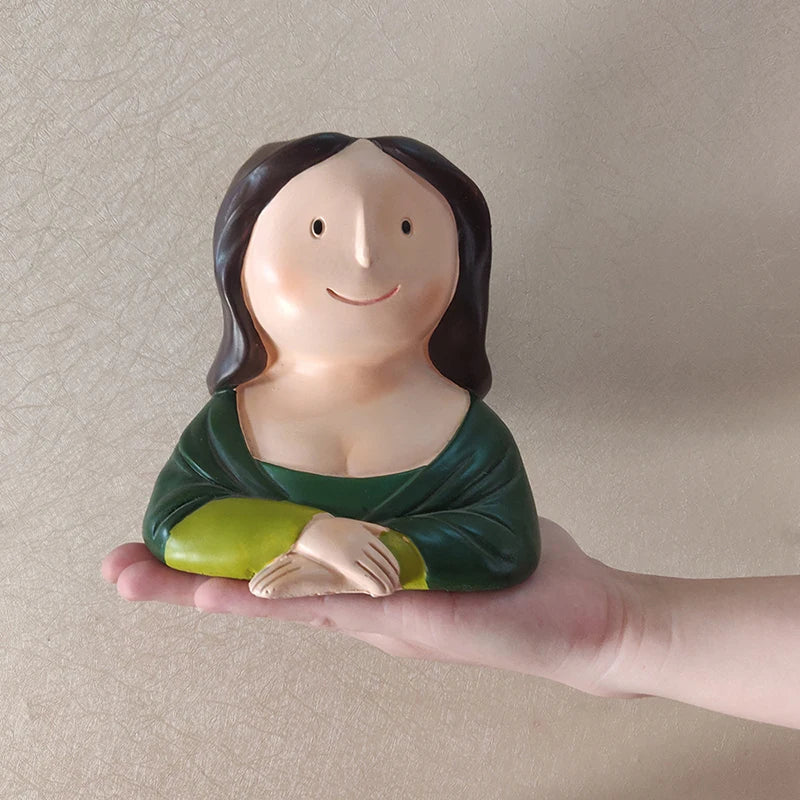 Cartoon Portrait Flower Pot Resin Planter Succulent Plants Flowerpots Pencil Holder Desktop Vase Figurines Home Table Decoration