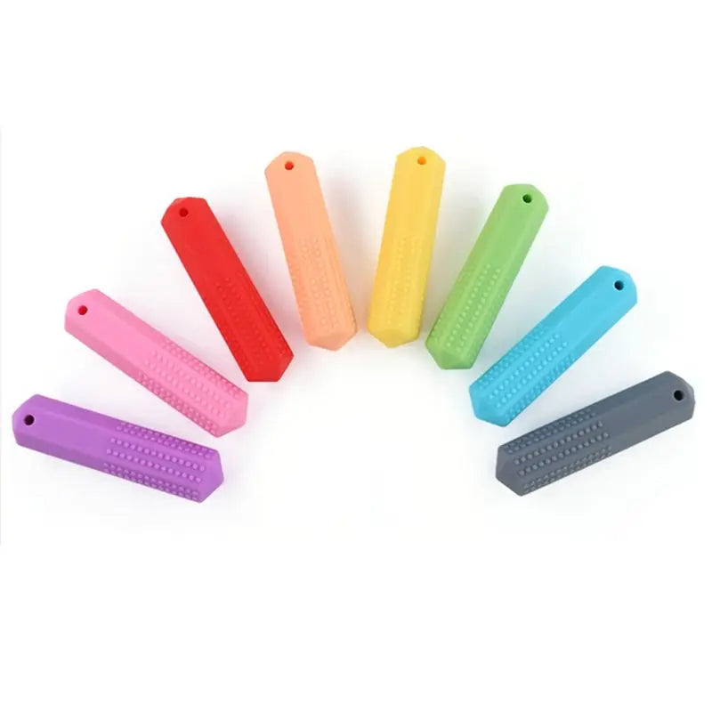Baby Silicone Teether Necklaces/Ages: 1-2 Years Old/Colors-Yellow/Black/Red/Multicolor/Blue/Green/Pink