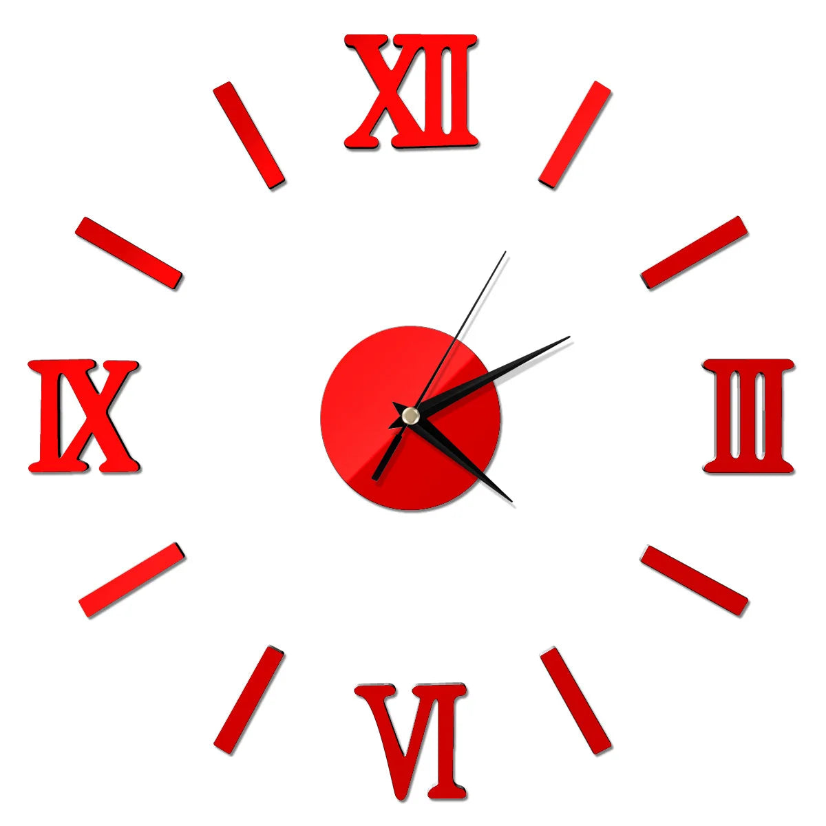 Self-Adhesive Waterproof Vapor-Proof Non-Toxic Safe Acrylic 3D Mirror Wall Clock Decals/Colors-Black/Silver/Gold