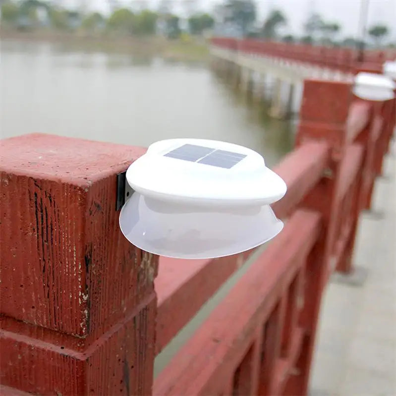 DENGSUM Modern Waterproof Warm-Cool White 9 LED Light White-Black UFO ABS Plastic Round Shaped Body Solar-Powered Mounting Bracket Emergency Landscape Pathway Lighting