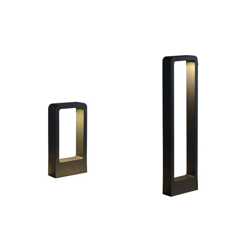 ARCATECH Modern Outdoor Small-Tall Large Rectangle Shaped Industrial Waterproof Black Aluminum Body AC-Powered Daylight-Cool White LED Pathway Landscape Lights/Colors-Black/Silver/Gray/White/Bronze