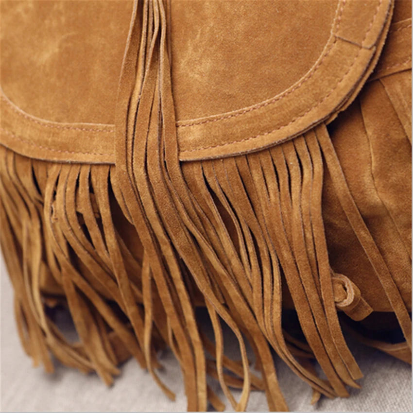 Adults Women DIDABEAR PU Polyester Tassel Backpacks/Straps-Handles/Colors-Black/Brown/Red