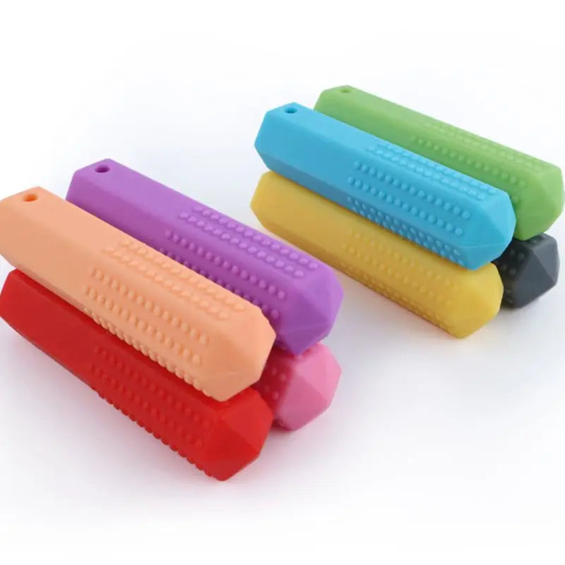 Baby Silicone Teether Necklaces/Ages: 1-2 Years Old/Colors-Yellow/Black/Red/Multicolor/Blue/Green/Pink