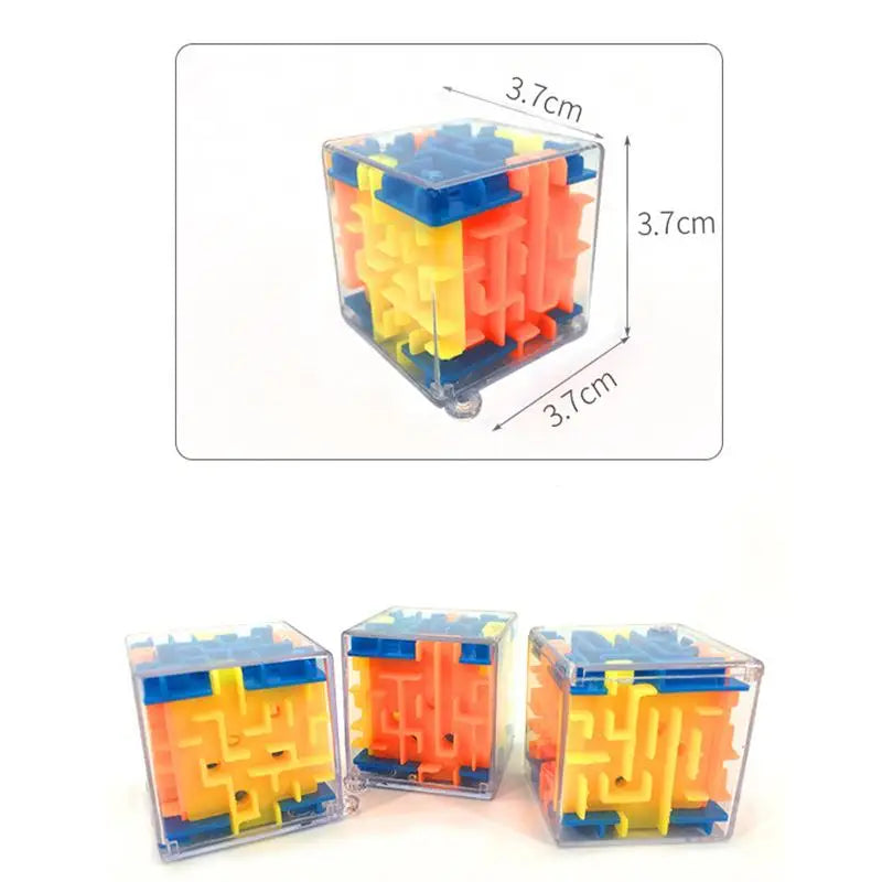 100 Steps Clear Transparent Plastic Mini 3D Sudoku Puzzle Labyrinth Maze Square Cube Steel Balls Game Toys/Ages: 2-18 Years Old Adults/Colors-Blue/Orange/Yellow/White/Multicolor//