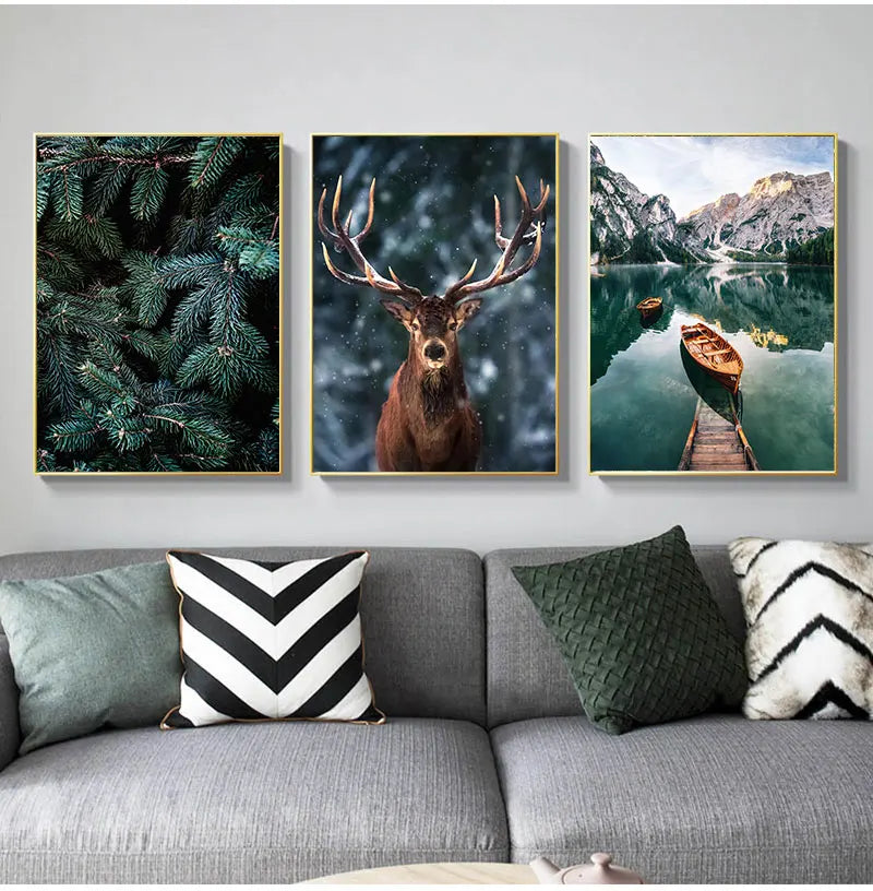 Unframed Waterproof Ink Canvas Decorative Landscape Nature Prints/Colors-Animal/Green/Floral