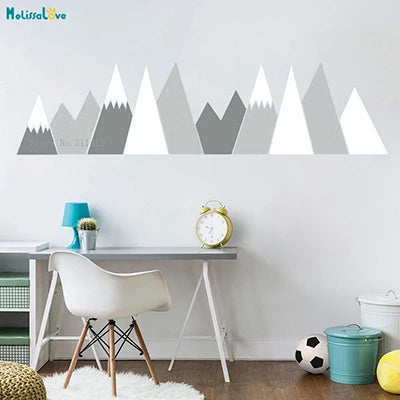 Baby Waterproof Colorful Mountains Self-Adhesive Vinyl Wall Sticker/Colors-Gray/Black/Blue/Green/Multicolor