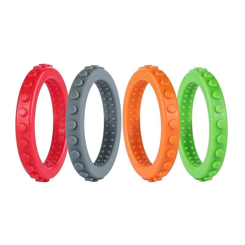 Baby's Silicone Teething Ring Bracelet/Ages: 1-2 Years Old/Color-Red/Green/Pink/Yellow/Orange/Gray/Multicolor