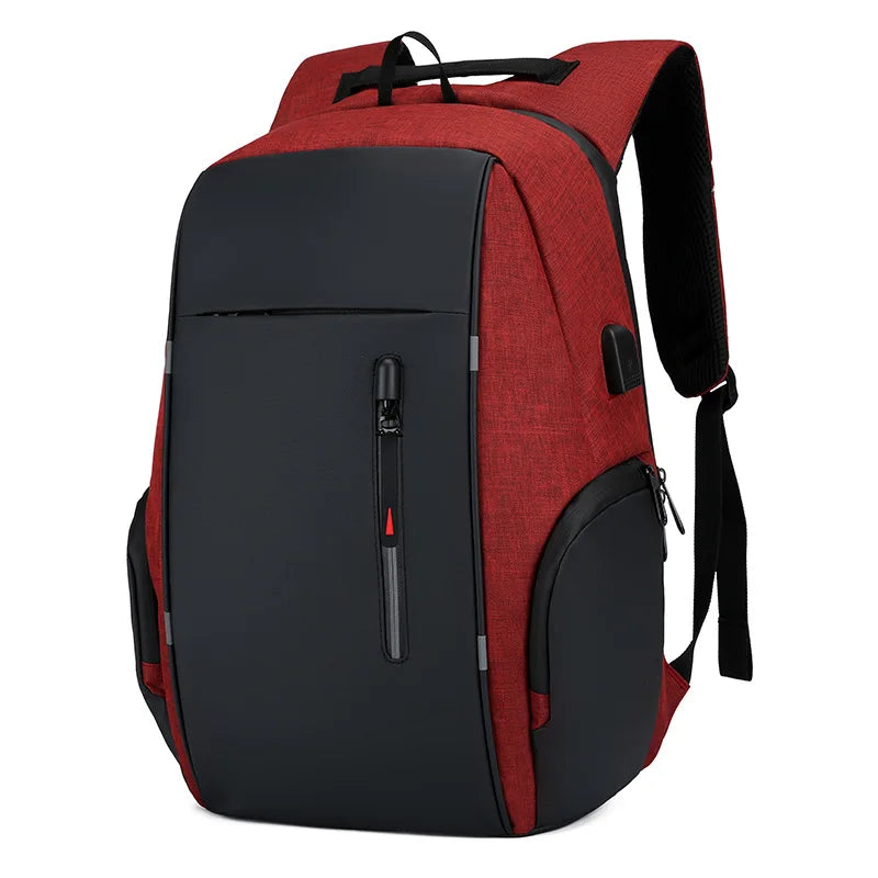 Women Waterproof Zipper Polyester USB Notebook Nylon Backpacks/ 15.6-16-17 Inch Laptop Compartment/Anti-Theft/Keychain Holder/Back Straps-Handle/Exterior Pockets/Colors-Gray/Blue/Black/Red