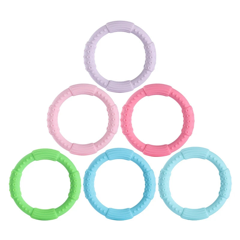 Baby's Silicone Teething Ring Bracelet/Ages: 1-2 Years Old/Color-Red/Green/Pink/Yellow/Orange/Gray/Multicolor