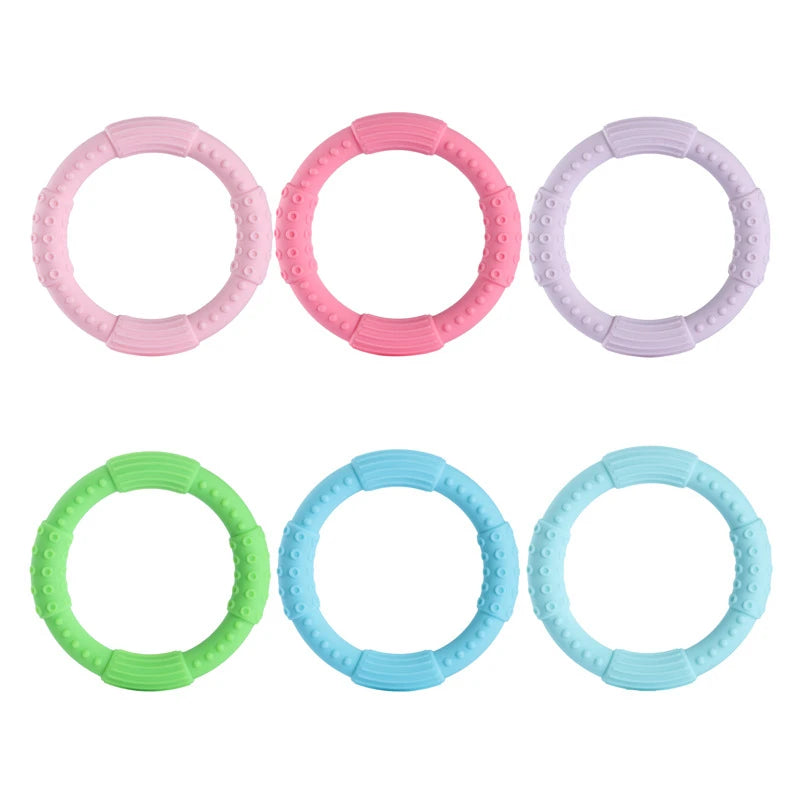 Baby's Silicone Teething Ring Bracelet/Ages: 1-2 Years Old/Color-Red/Green/Pink/Yellow/Orange/Gray/Multicolor