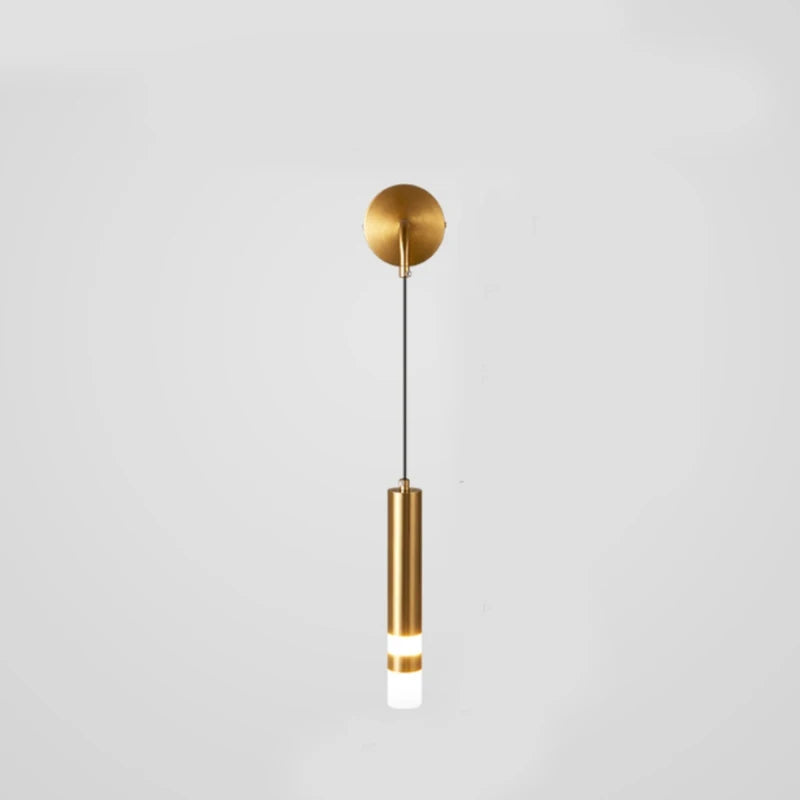 Modern Shadeless LED Aluminum-Acrylic Wall Mounted Painted Hanging Cord Round Cylindrical Wall Lamps/Colors-Black/Gold