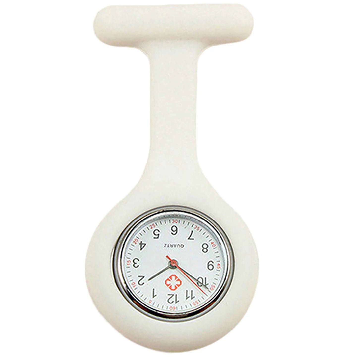 Women Round Multicolor Glass Face Quartz Analog Display Silicone Covered Nurses Pinned Fob Pocket Watch/Colors-Green/Dark Green/Royal Blue/Water Blue/Sky Blue/Light Pink/Pink/Purple/Yellow/Orange/Rosy Red/Red/Black/White