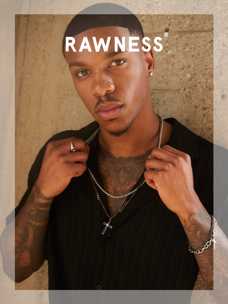 Rawness Cross Necklace Lone Star Clavicle Chain Hip Hop Men Jeweled Pendant 520 Gift for Boyfriend