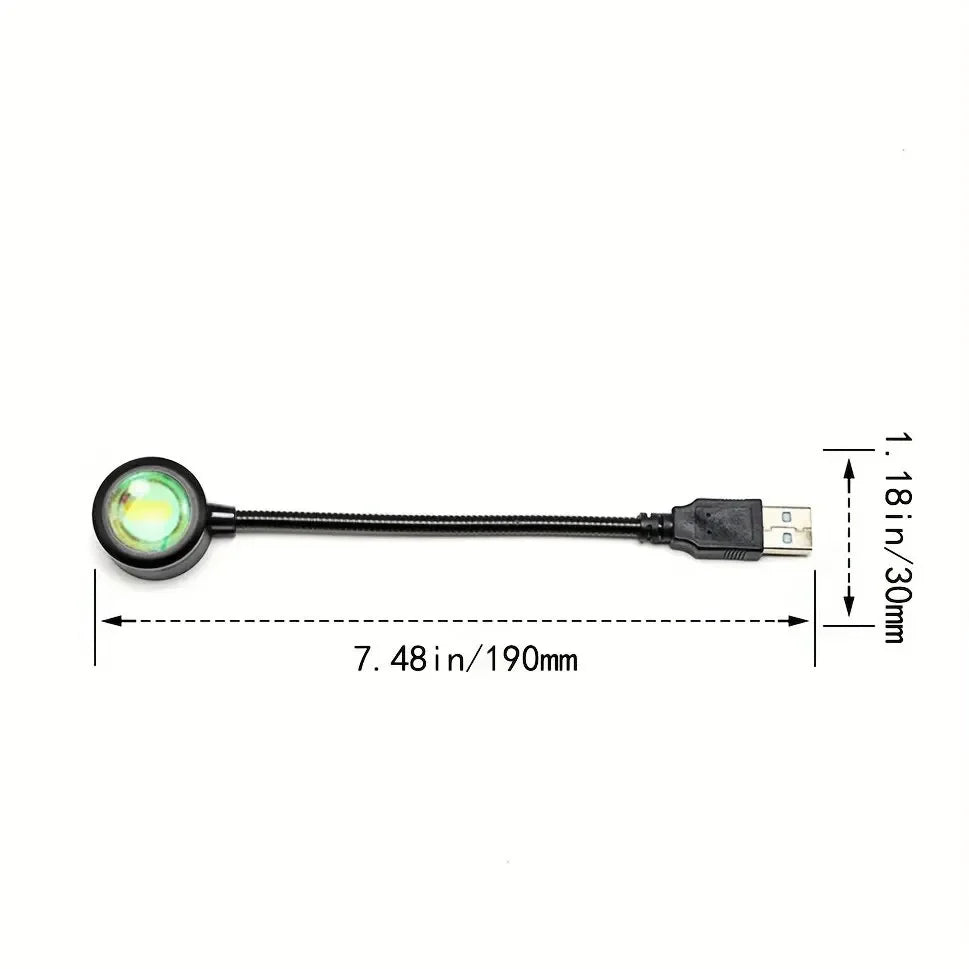 Sunset Yellow USB Night Light Projector Table Lamp /Color-Black