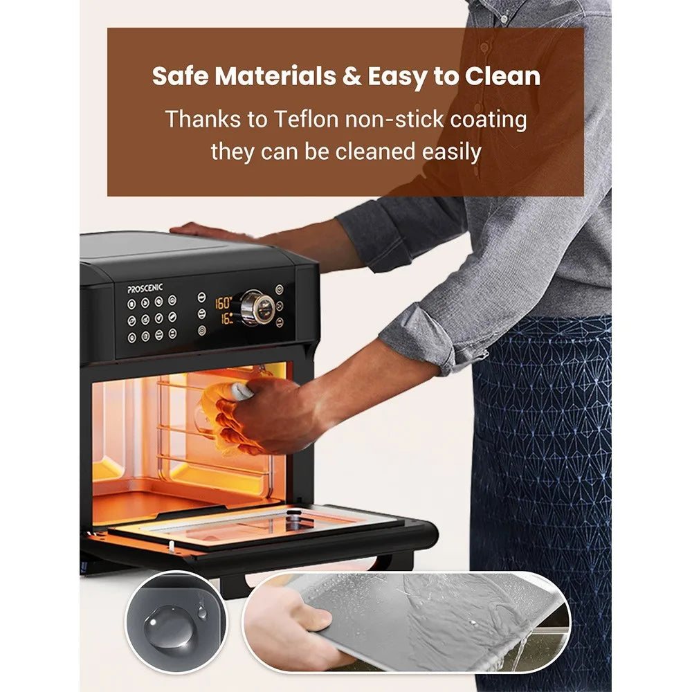 Proscenic Glass See-Through Window Door 12-In-1 Large Non-Stick Air Fryer Oven