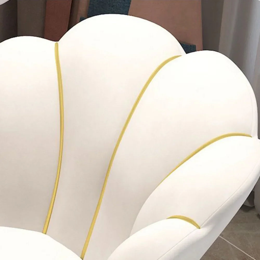 1PCS Upholstered Polyester Nordic Dining Chair w/ Backrest/Colors-White/Gray/Orange/Pink/Green/Black