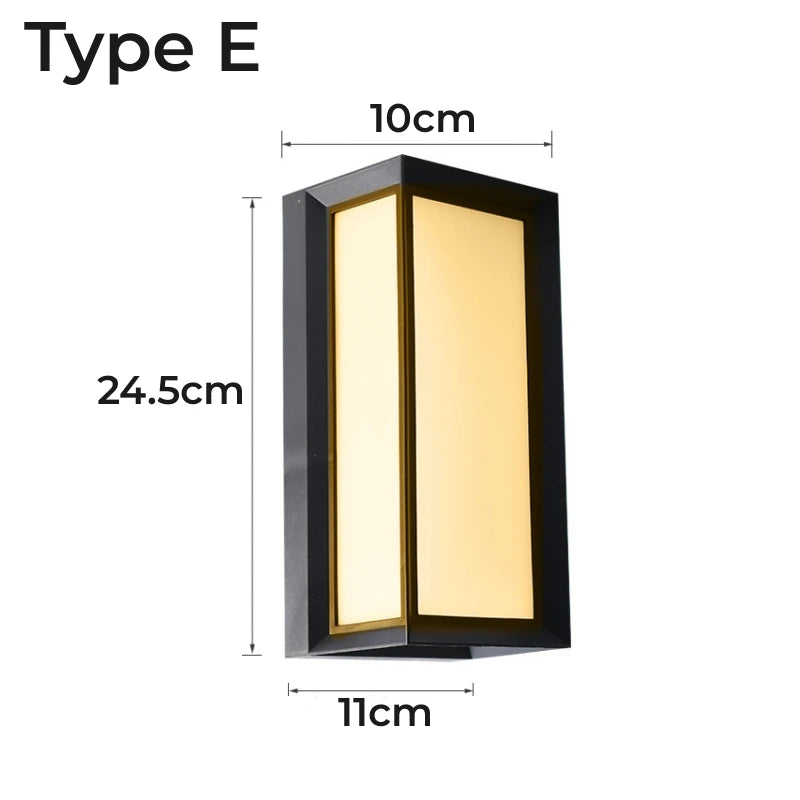 Modern LED Outdoor Wall Lamp IP65 Plastic Waterproof Porch Front Door Sconce Garden Terrace Balcony Exterior Decor Wall Lighting