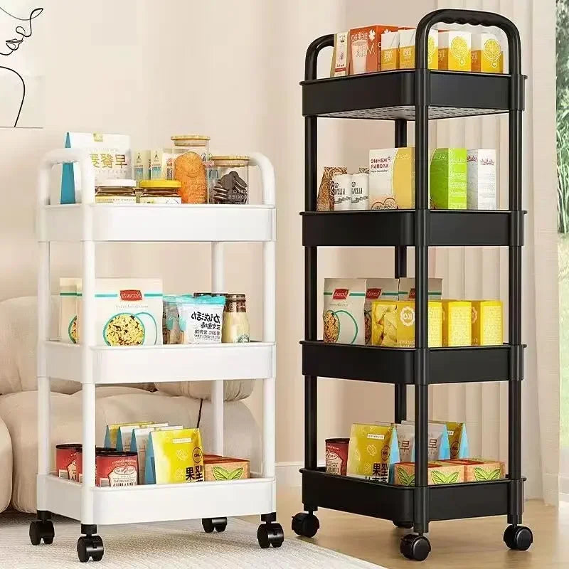 4 Tiers /Multi-Layer Plastic Storage in Kitchen/Colors-White/Black