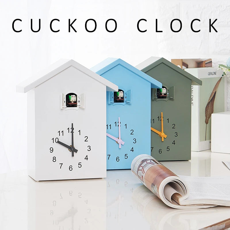 Modern Plastic Digital Quartz Cartoon Cuckoo Bird Swingable Wall Clocks/Colors-Green/White/Blue/Orange/Battery Not Included/3-C(R14) Battery Size/Hanging Hook-Tail