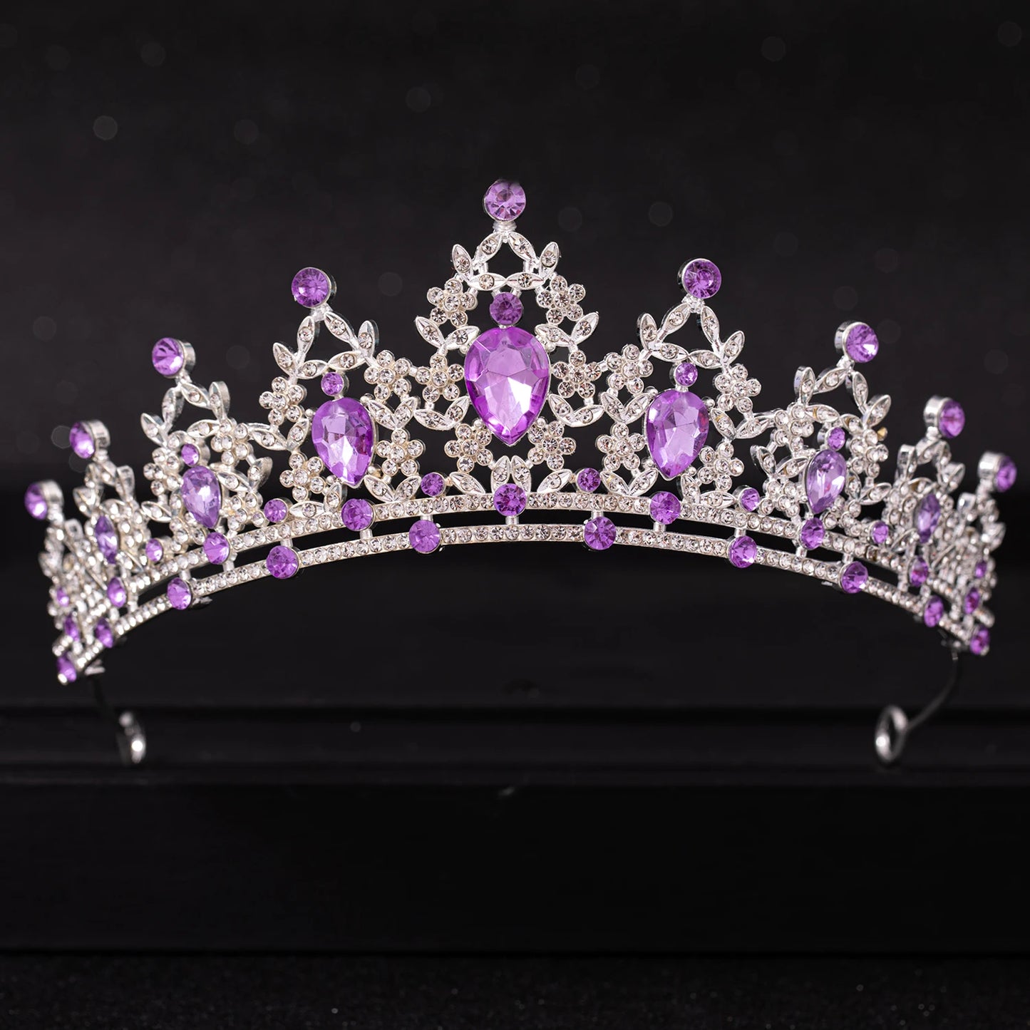 Adult Women Handmade Zinc Alloy Crystal-Rhinestone Bridal Hair Tiaras/Colors-Silver/Red/Blue/Gold/Pink/Floral