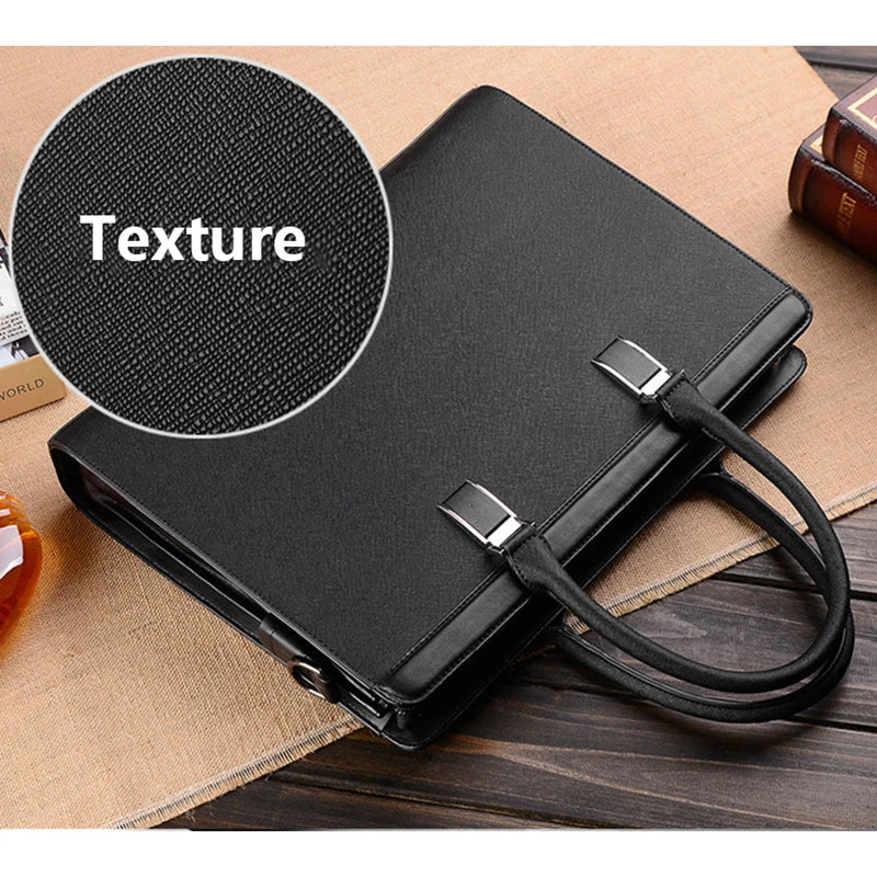Men PU Leather Briefcases Polyester Shoulder Bag /Crossbody Strap-Handle /A4 Paper/For Tablets/Colors-Black/Blue