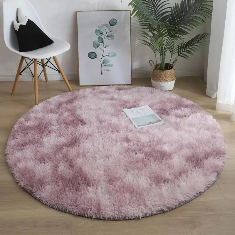 VIKAMA-100% Polyester Green/ Tie Dye Silk Wool Indoor Carpet, Anti-Slip, Fade Resistant, Hand Wash