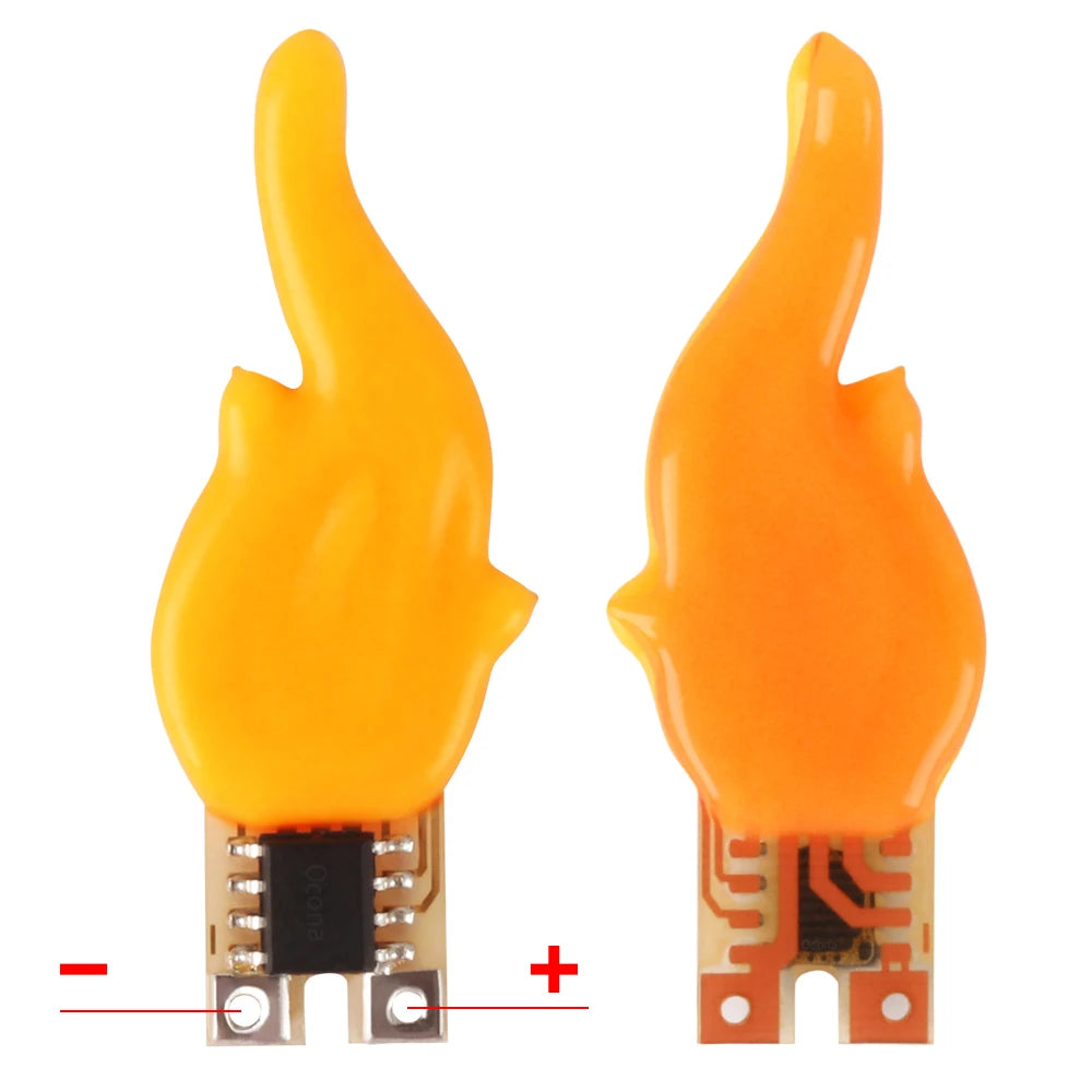 DIY Realistic Round Yellow-Orange Flickering Candle Flame LED Micro-Chip Wick Non-Waterproof Candles