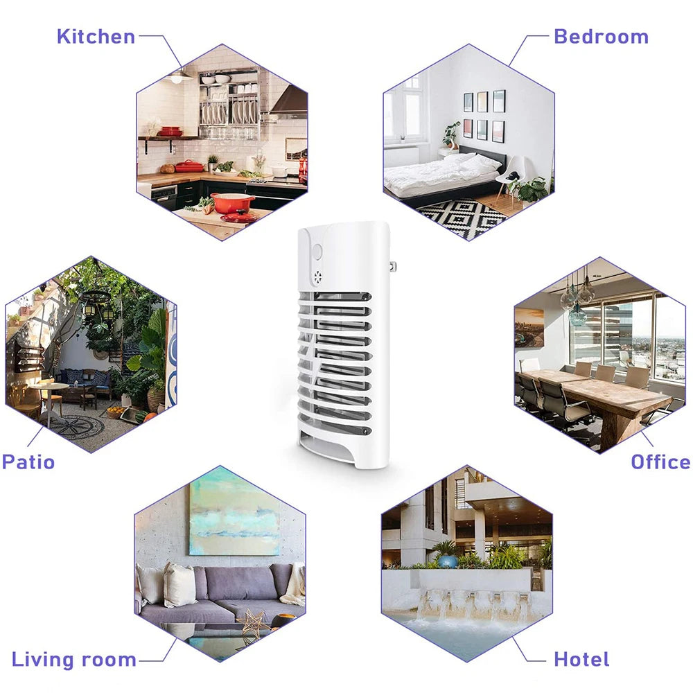 Indoor Mini Purple-White Rectangle Plastic Body 4 LED AC-Powered Killing Mosquito-Flies-Moth-Ants-Midget Insect Killer Zapping Electric Trap Lamps