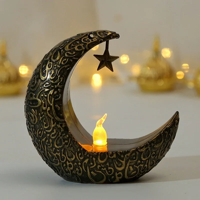 Plastic Semi-Handmade-Mechanical Modern Middle East Star-Moon Shape Candleholders/Colors-Bronze/Black/White