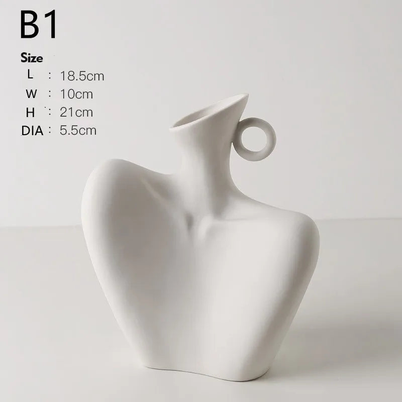 New Creative Human Vase Living Room Flower Arrangement Container Ceramic Flower Pot Decoration Home Decoration Accessories