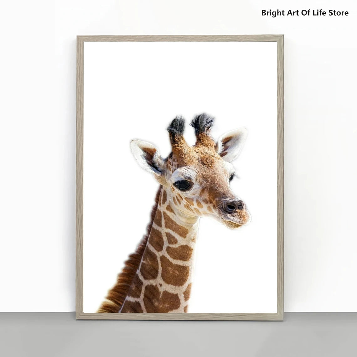 Unframed Baby Giraffe Animal Cotton Canvas Vertical-Rectangle Shape Poster Oil Prints